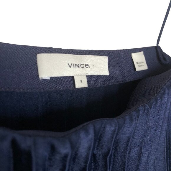 Vince Navy Accordion Pleated Square Neck Camisole Tank Top/Cami | Size Small - Picture 6 of 11
